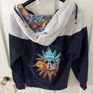 Disneyland Blue Compass Full Zip Hoodie Embroidered